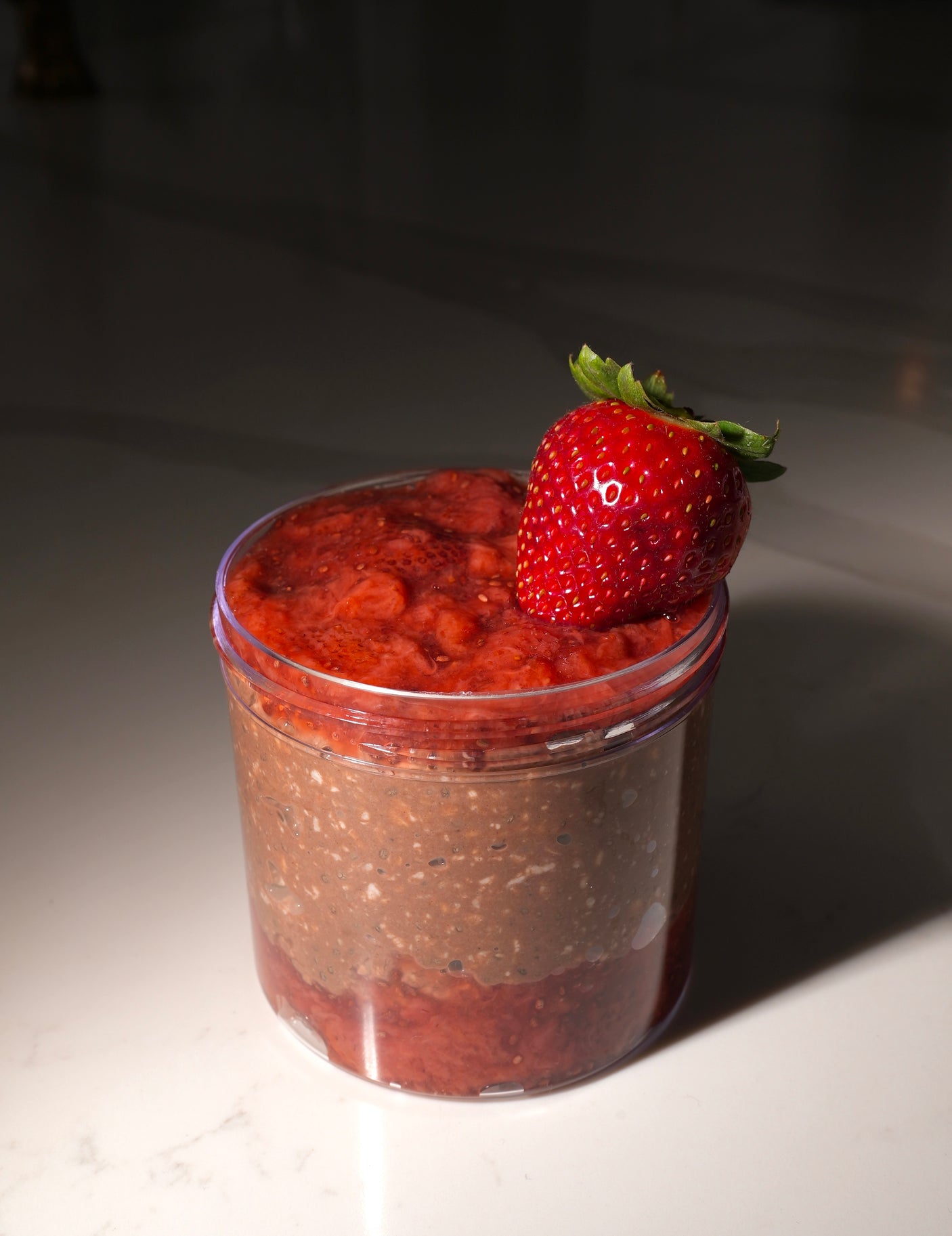 Chocolate Strawberry Protein Overnight Oats