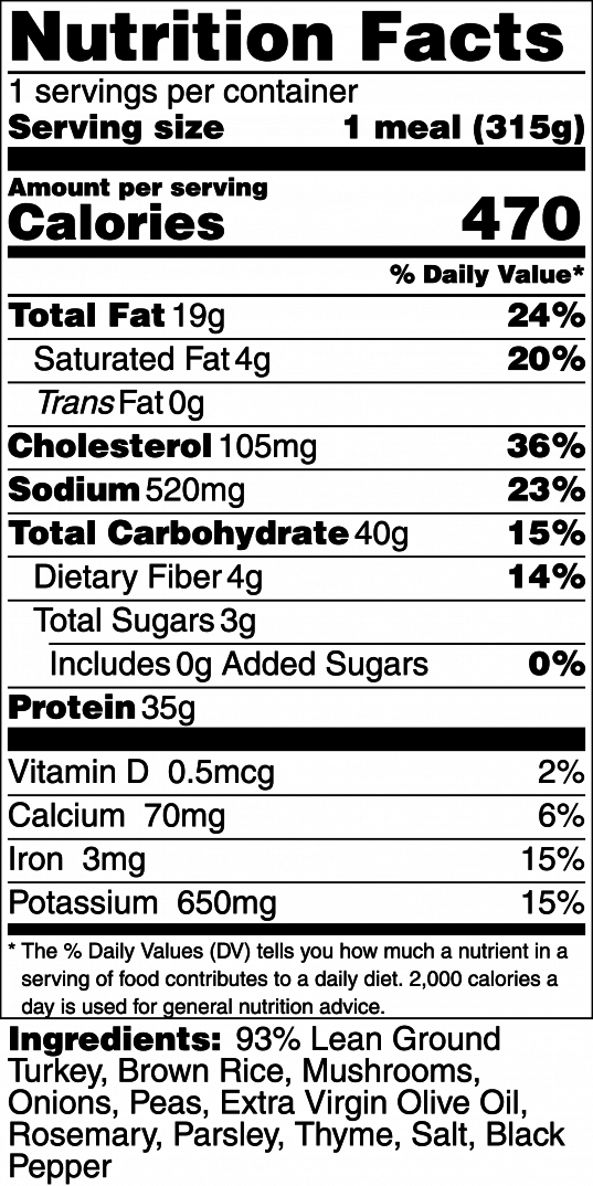 Dirty Boy OG - Turkey, Peas, Mushrooms, & Brown Rice