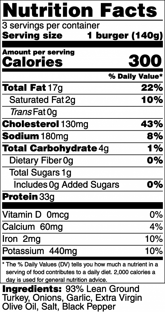 A La Carte - Turkey Burgers