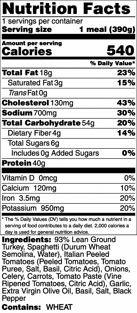 Turkey Bolognese w/ Spaghetti