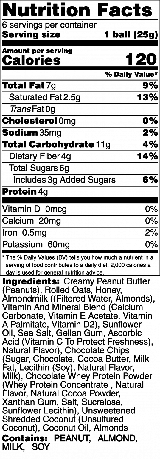 Cocoa Almond Coconut Protein Balls