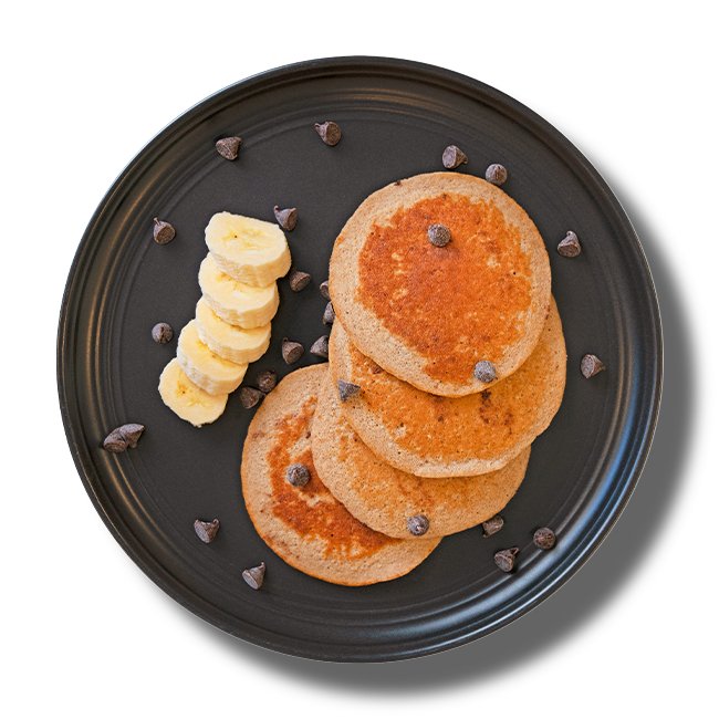 Chocolate Banana Protein Pancakes