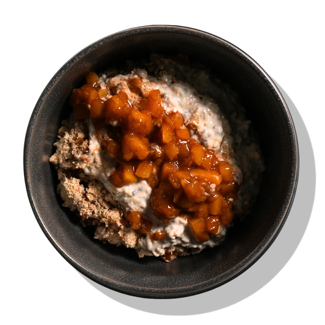 Peach Cobbler Protein Overnight Oats
