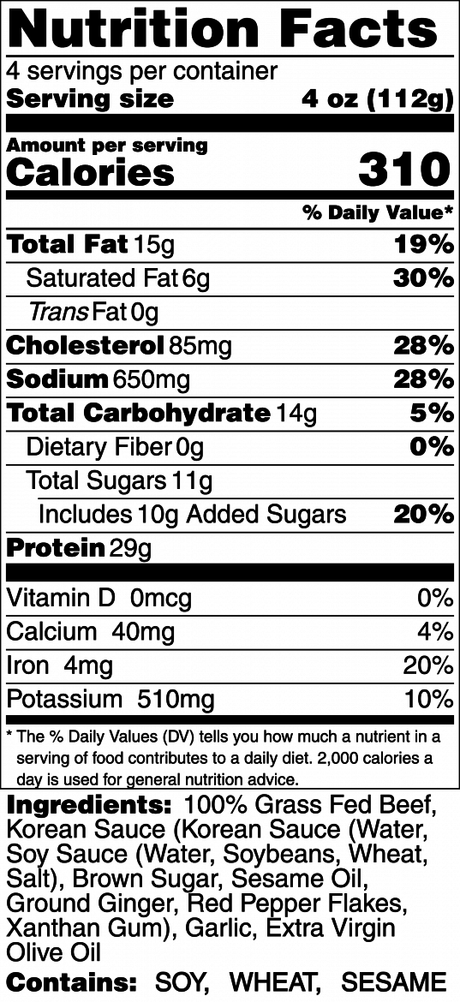A La Carte - Korean Beef
