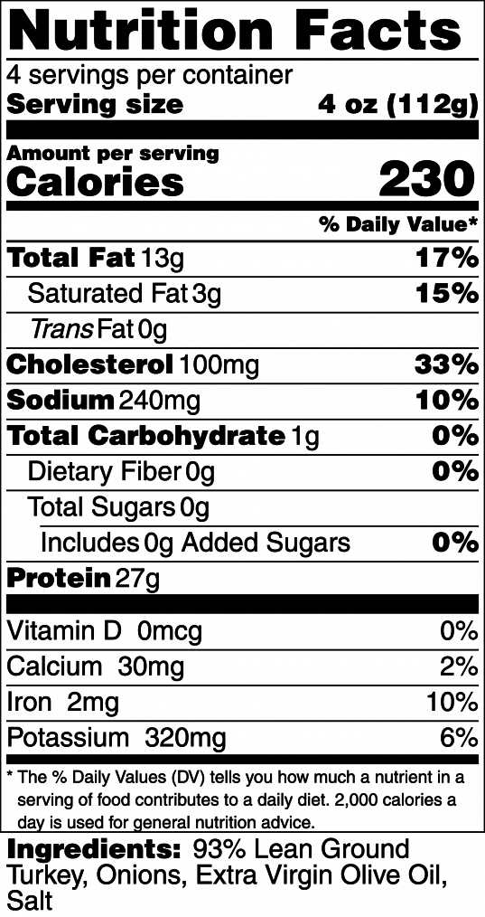 A La Carte - 93% Lean Ground Turkey