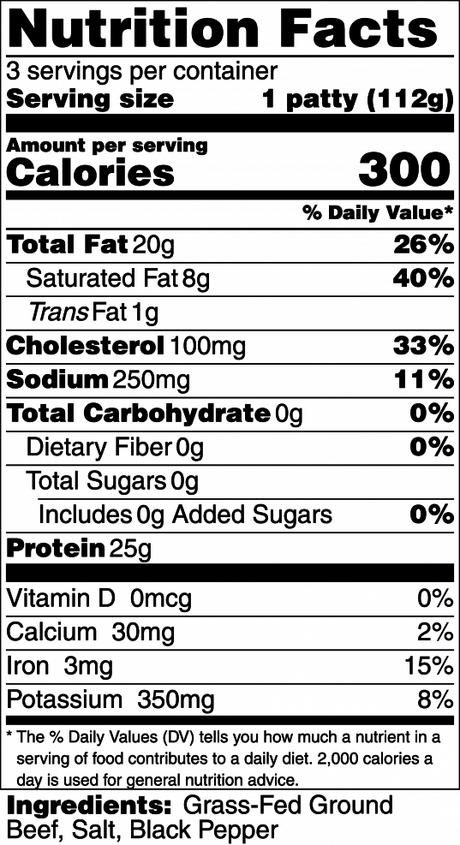 A La Carte - Grass-Fed Beef Burgers