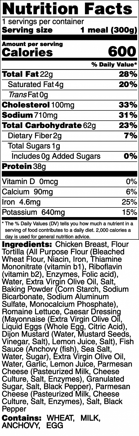 Grilled Chicken Caesar Wrap