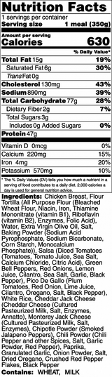 Chicken Burrito Wrap