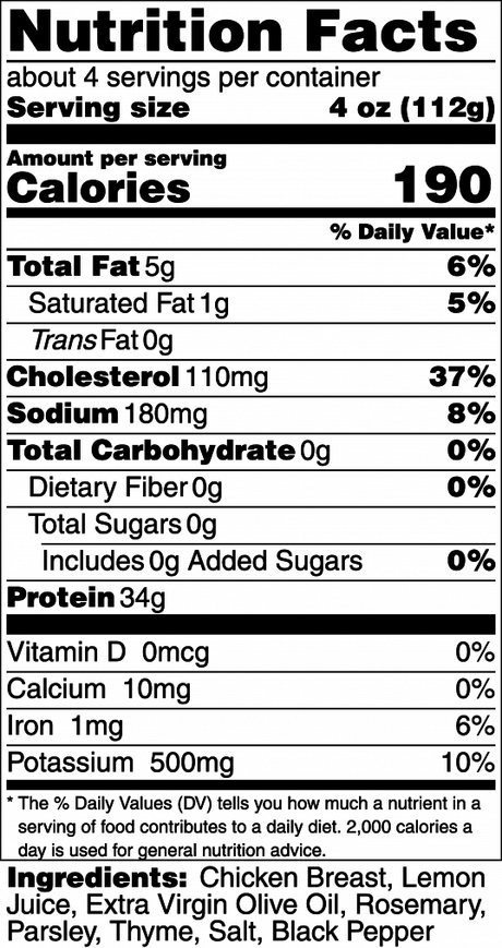 A La Carte - Chicken Breast (Lemon Herb)