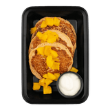 Peaches and Cream Protein Pancakes