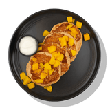 Peaches and Cream Protein Pancakes