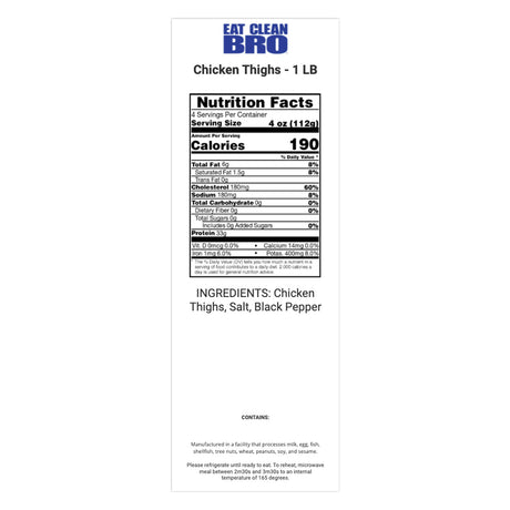 A La Carte Chicken Thighs: Nutritional Info