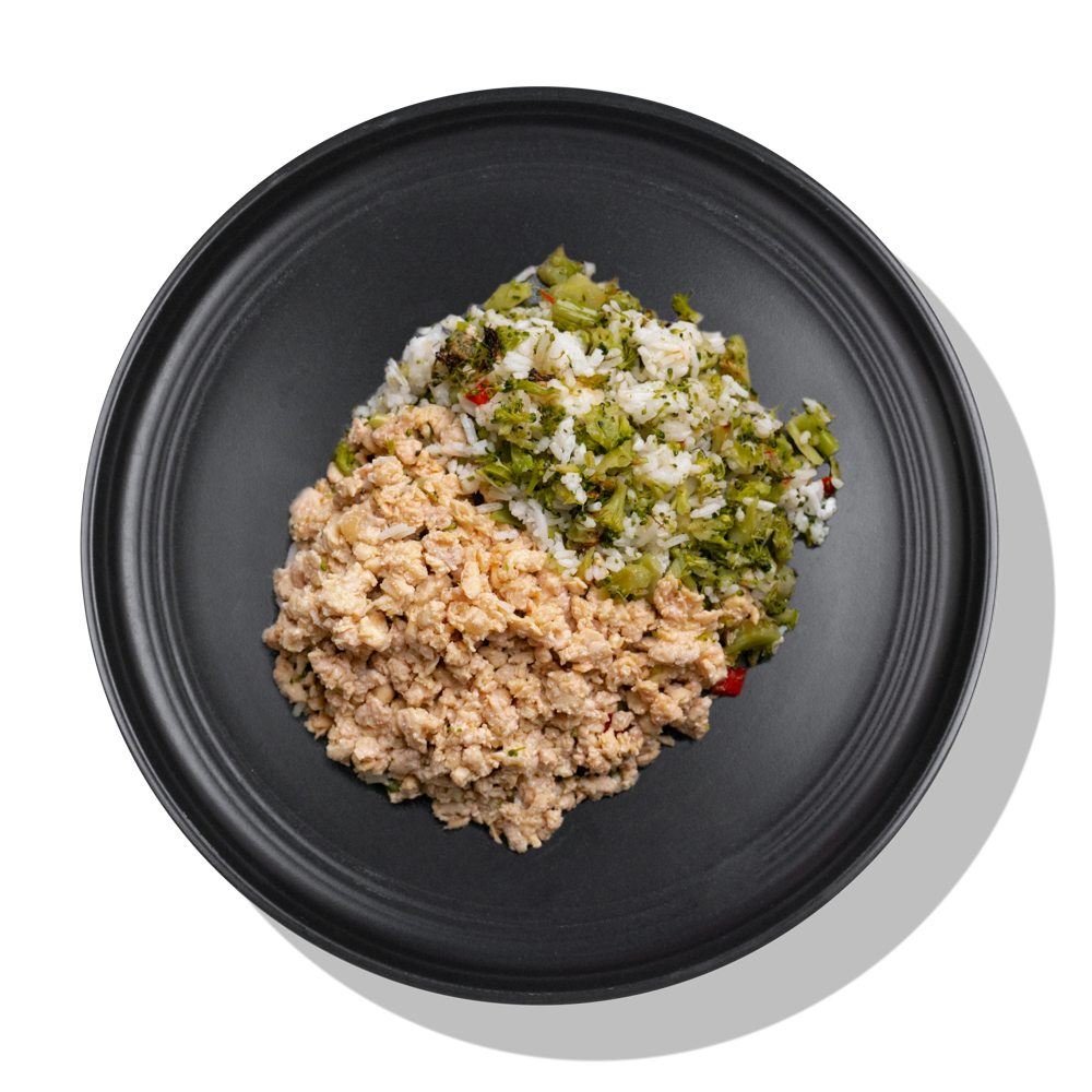 Lean Ground Chicken with Rice & Broccoli